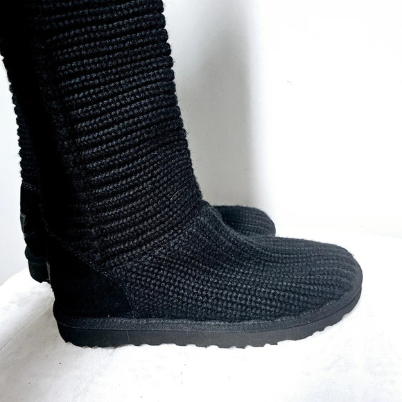 Ugg black Carly sweater tall boots 8 - Picture 4 of 16